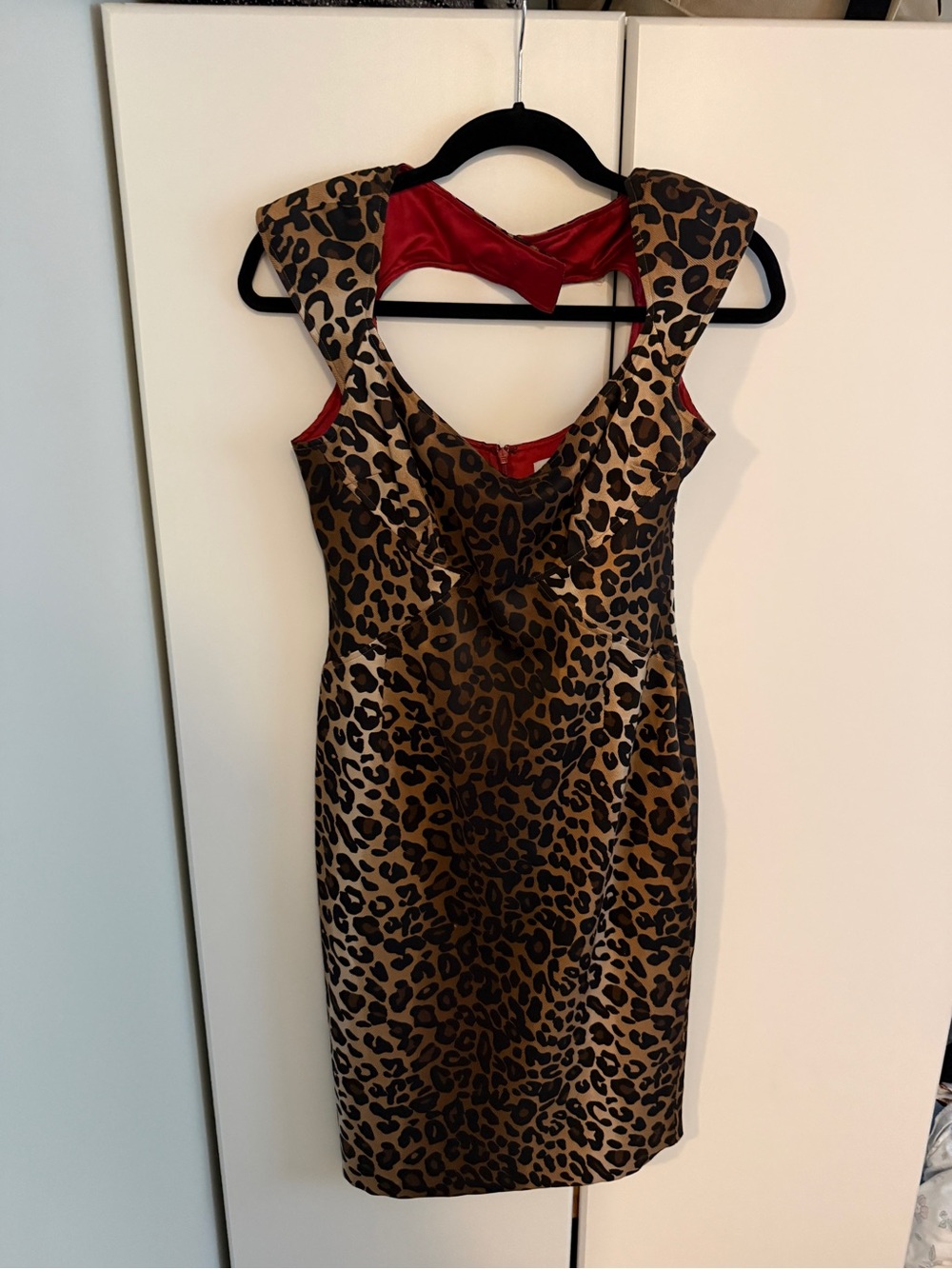 Jessica Simpson Leopard Print Mini Dress with Red Accents
